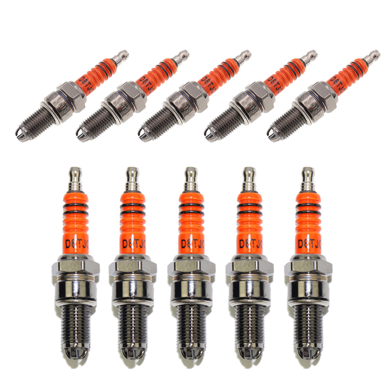 Bosch Spark Plug Platinum - フルスパークプラグd8tjc,10ピース/セット,cg 125cc用のマルチアングルカーボンヘッド,150cc,200cc,250cc,プラチナチップ スパークプラグ スパークプラグa7tc 3電極スパークプラグ10mm ハイパフォーマンス