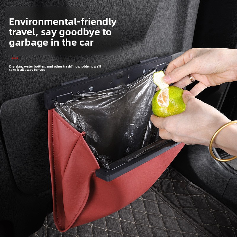 1 個の車用レザーゴミ袋、後部座席の背もたれに吊るす磁気吸収 - Leather Cleaner Interior のレビューと価格