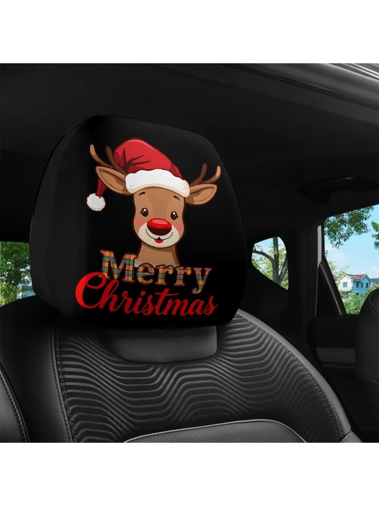 クリスマス柄プリントのヘッドレストカバー、柔らかなストレッチ - Seat Cleaner Fabric のレビューと価格